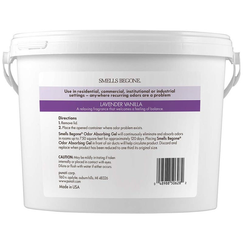 SMELLS BEGONE 1-Gallon Gel Odor Eliminator â€“ High-Capacity, Long-Lasting Absorber for Large Basements, Garages, Workshops & Commercial Areas â€“ Remove Tough Odors with Essential Oils (Lavender Vanilla) - Image 2